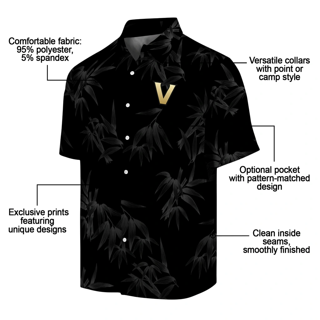 Vanderbilt Commodores Hawaiian Shirt - Bamboo Branches vanderbilt commodores bamboo branches black hawaiian shirts new arrival