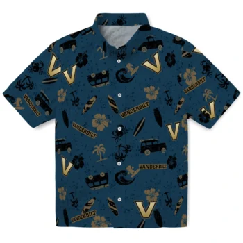 vanderbilt commodores beach vibe navy hawaiian shirts best selling
