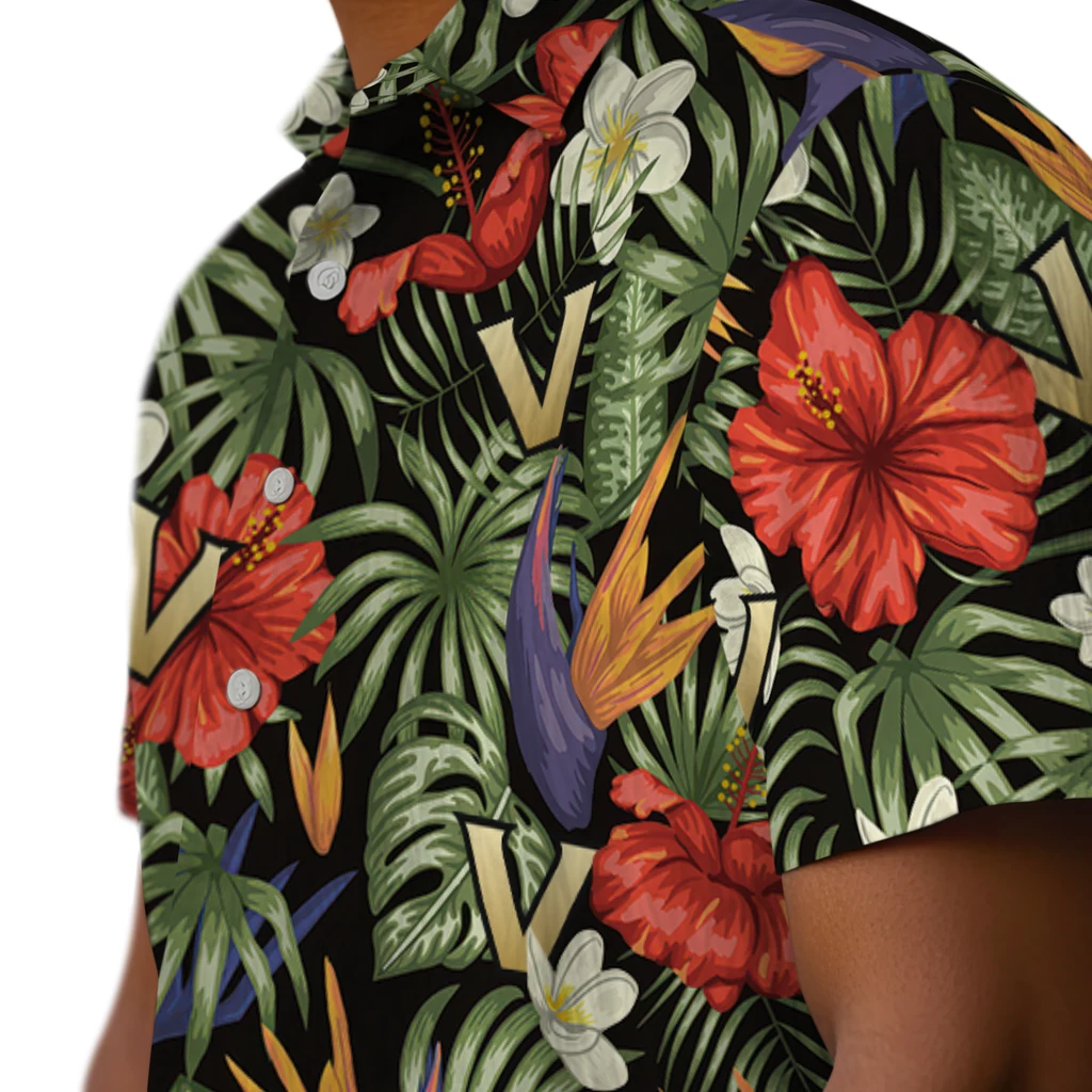 Vanderbilt Commodores Hawaiian Shirt - Hawaii Floral Hibiscus vanderbilt commodores hibiscus bird hawaiian shirts trendy