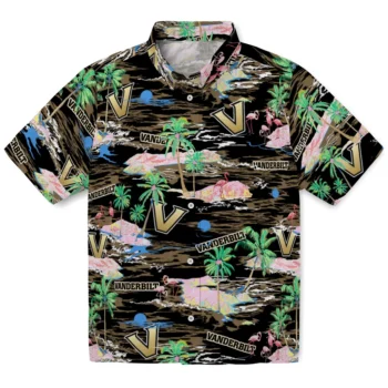 vanderbilt commodores flamingo retreat black hawaiian shirts best selling