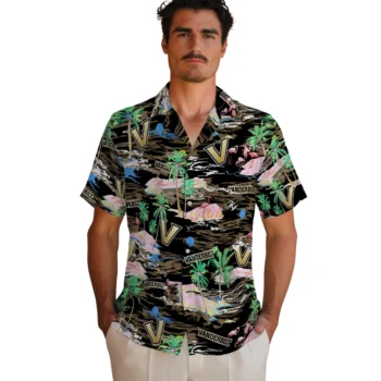 vanderbilt commodores flamingo retreat black hawaiian shirts fashion forward