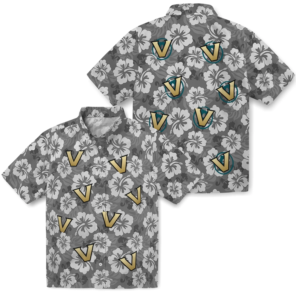 Vanderbilt Commodores Hawaiian Shirt - Hibiscus Cluster vanderbilt commodores hibiscus cluster black hawaiian shirts high quality