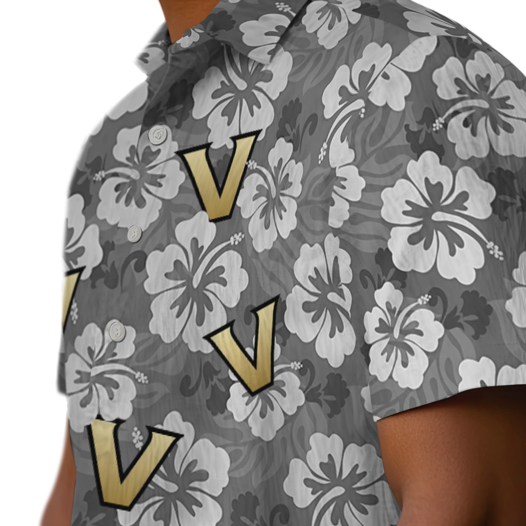 Vanderbilt Commodores Hawaiian Shirt - Hibiscus Cluster vanderbilt commodores hibiscus cluster black hawaiian shirts trendy