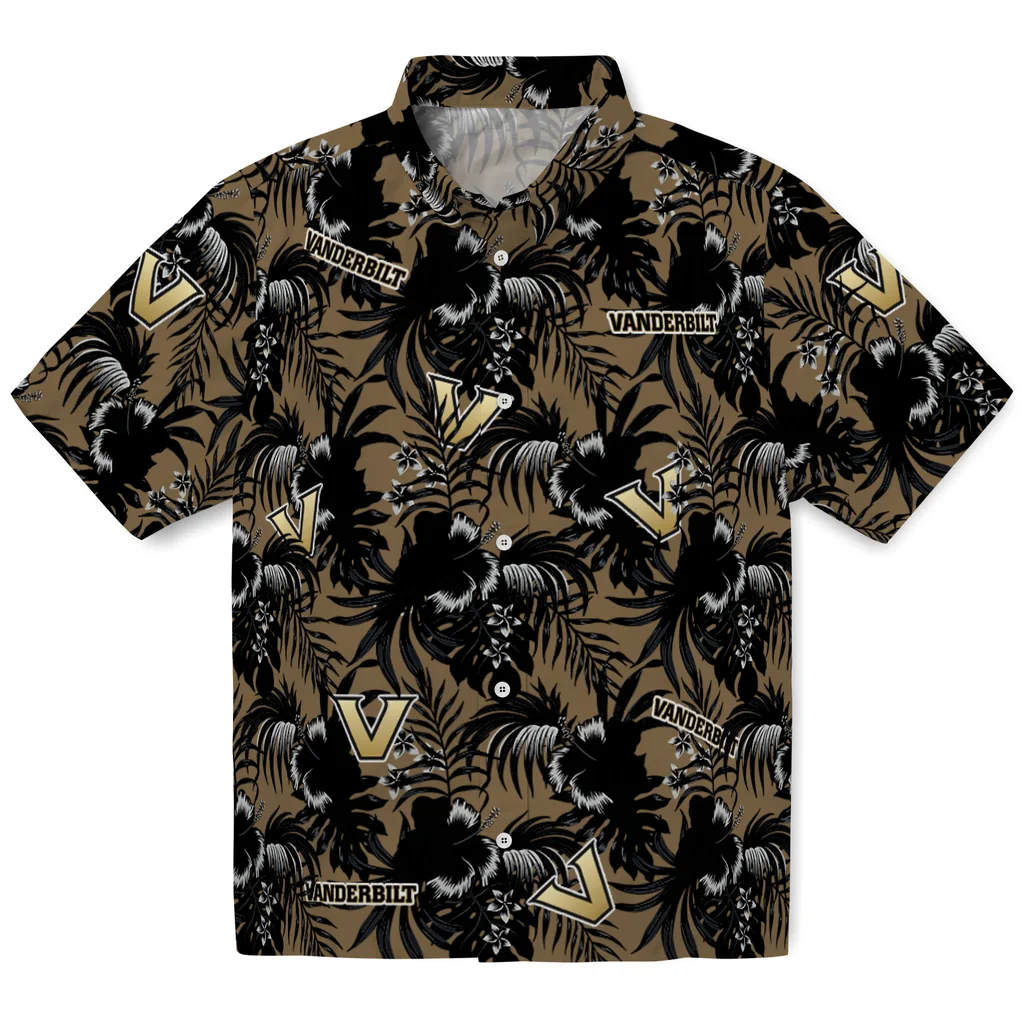Vanderbilt Commodores Hawaiian Shirt - Hibiscus Exotic vanderbilt commodores hibiscus exotic black hawaiian shirts best selling