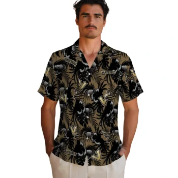 vanderbilt commodores hibiscus exotic black hawaiian shirts fashion forward