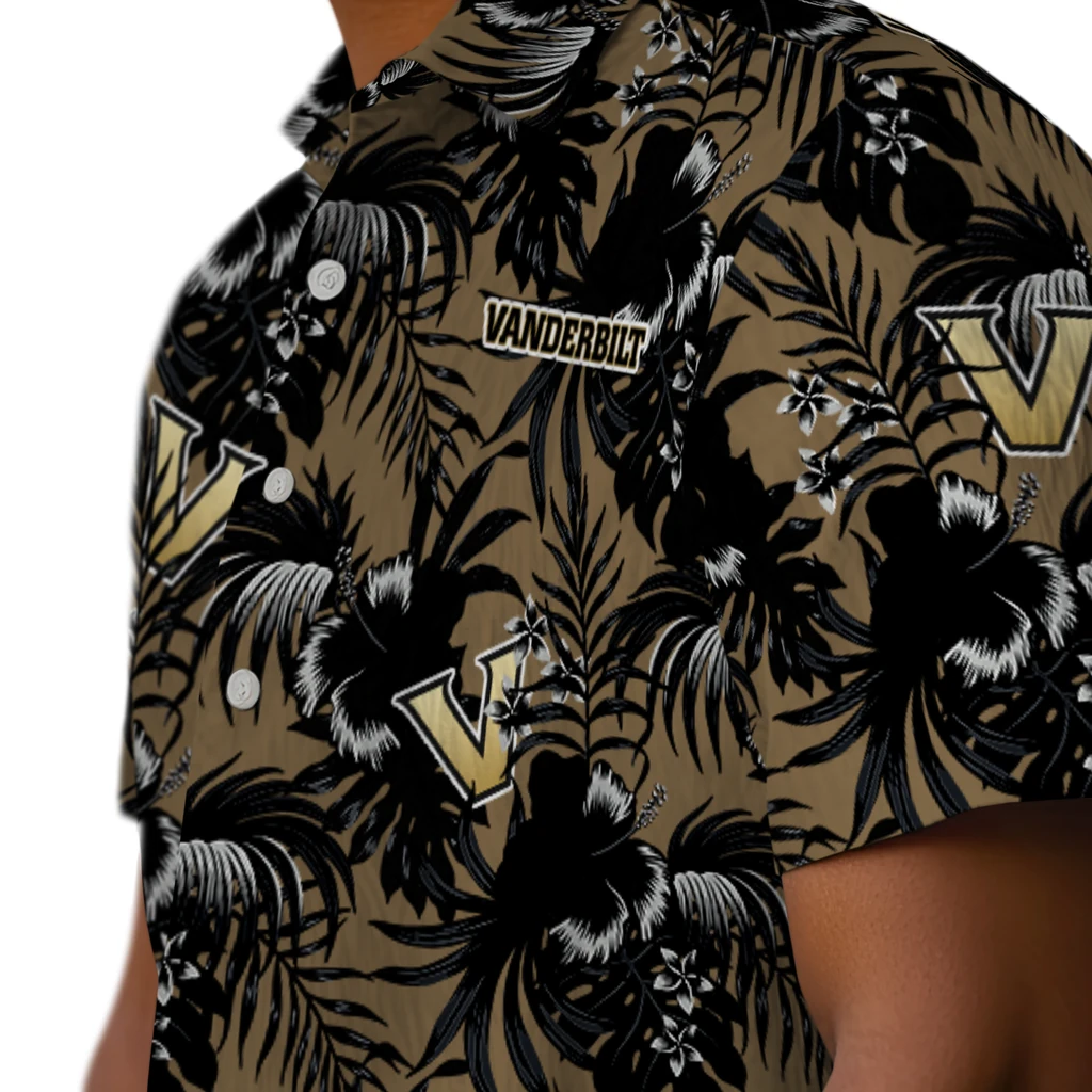 Vanderbilt Commodores Hawaiian Shirt - Hibiscus Exotic vanderbilt commodores hibiscus exotic black hawaiian shirts trendy