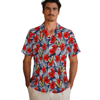 vanderbilt commodores hibiscus fiesta red royal blue hawaiian shirts fashion forward