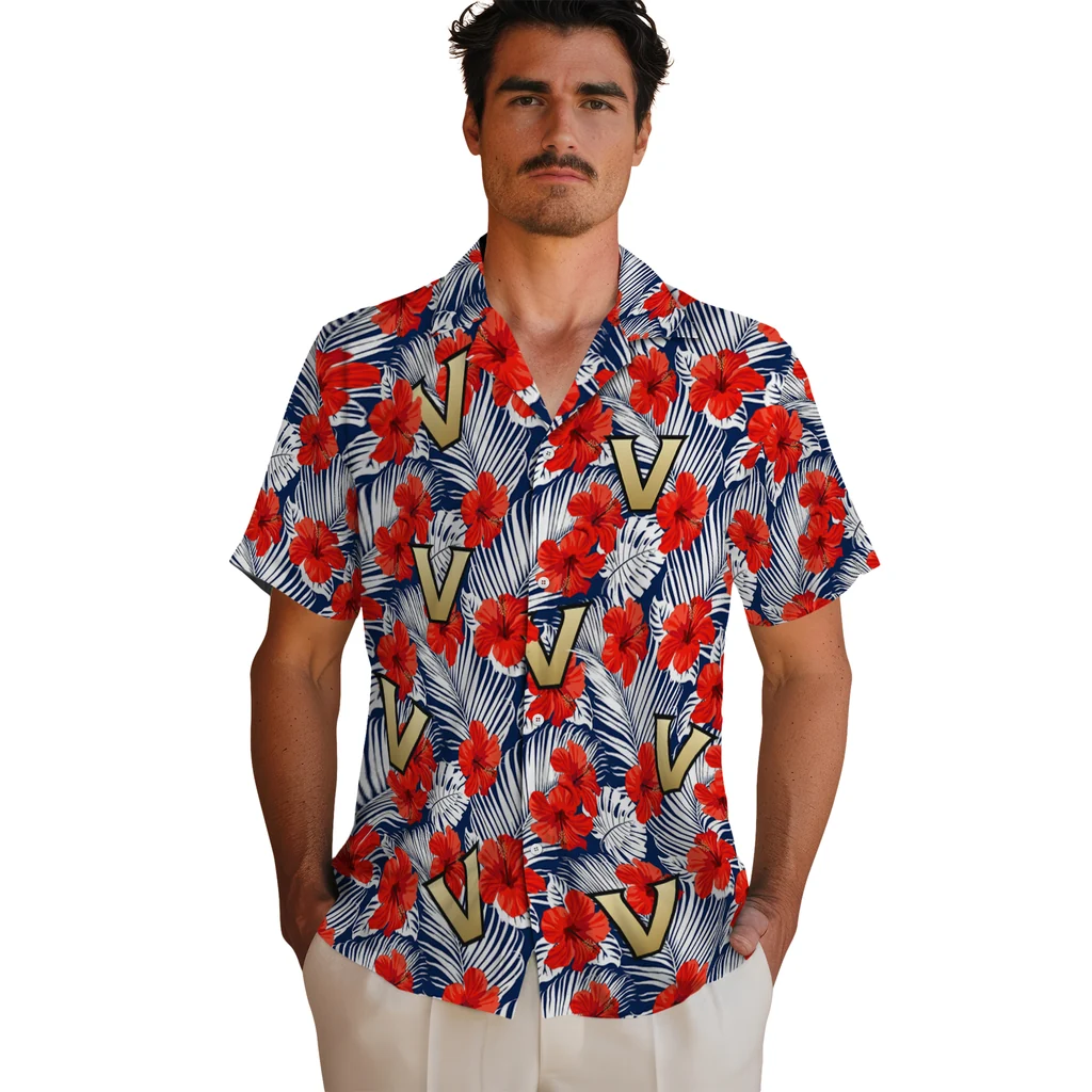 Vanderbilt Commodores Hawaiian Shirt - Hibiscus Fiesta vanderbilt commodores hibiscus fiesta red royal blue hawaiian shirts fashion forward