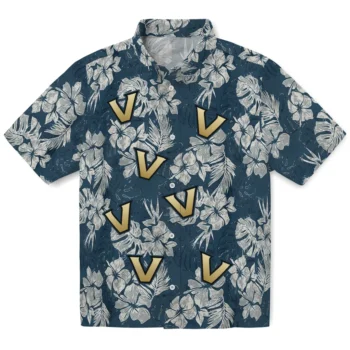 vanderbilt commodores hibiscus flowers navy blue hawaiian shirts best selling