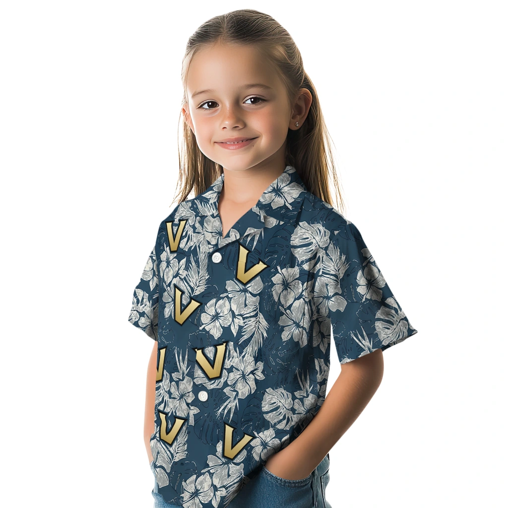 Vanderbilt Commodores Hawaiian Shirt - Hibiscus Flowers vanderbilt commodores hibiscus flowers navy blue hawaiian shirts premium grade