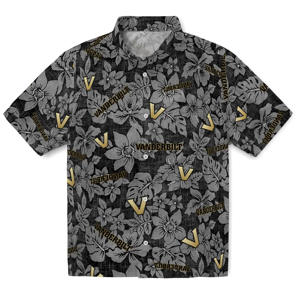 Vanderbilt Commodores Hawaiian Shirt - Hibiscus Oasis vanderbilt commodores hibiscus oasis black hawaiian shirts best selling