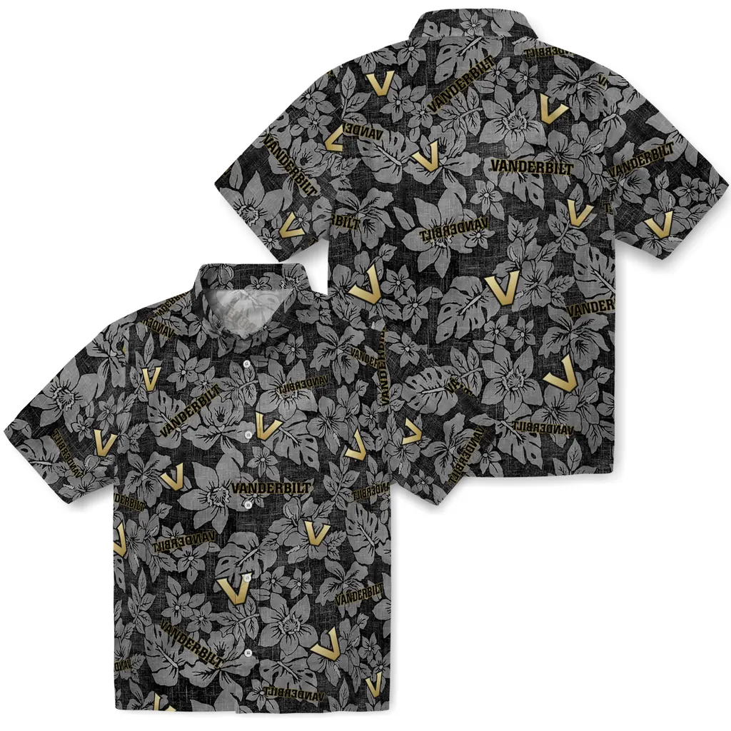 Vanderbilt Commodores Hawaiian Shirt - Hibiscus Oasis vanderbilt commodores hibiscus oasis black hawaiian shirts high quality