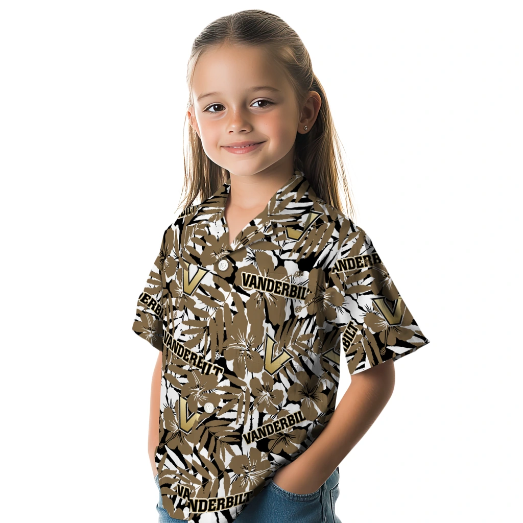 Vanderbilt Commodores Hawaiian Shirt - Hibiscus Overlay vanderbilt commodores hibiscus overlay hawaiian shirts premium grade