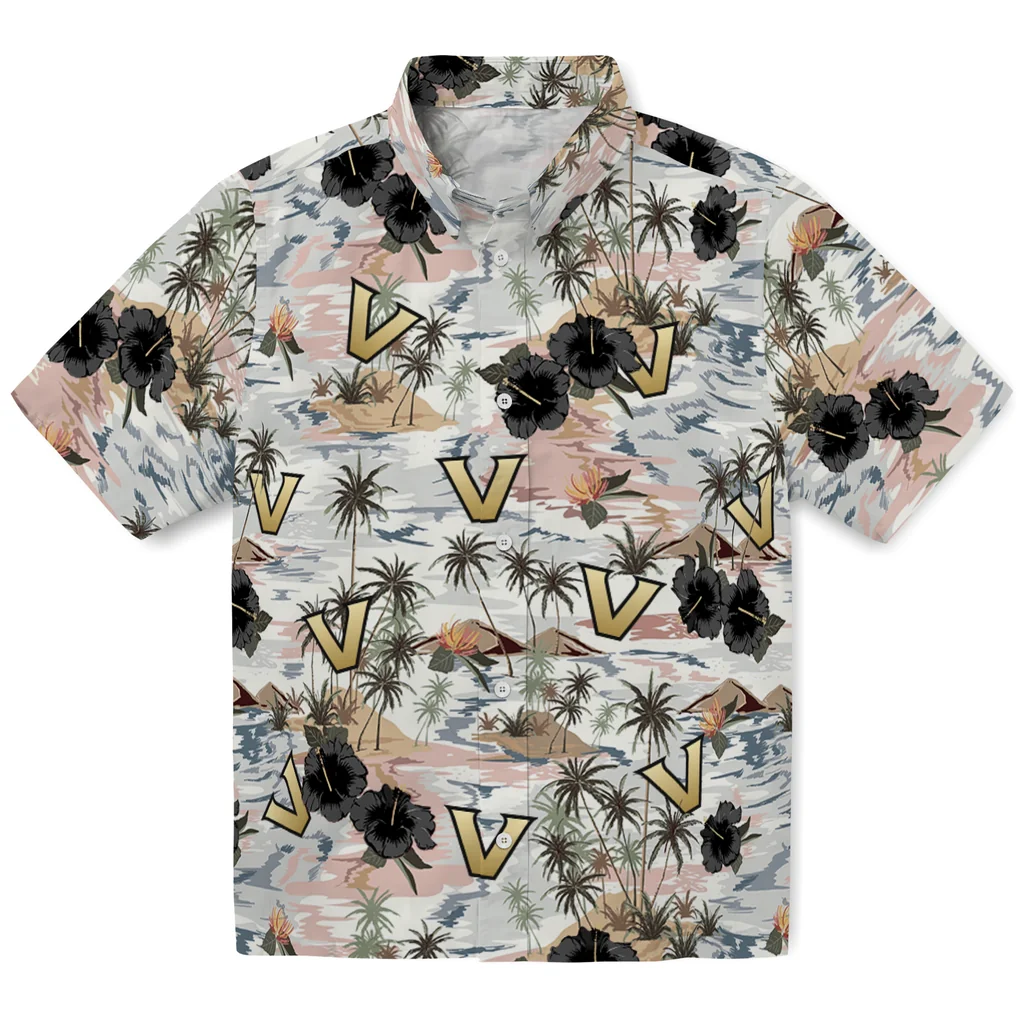 Vanderbilt Commodores Hawaiian Shirt - Hibiscus Seaside vanderbilt commodores hibiscus seaside white hawaiian shirts best selling