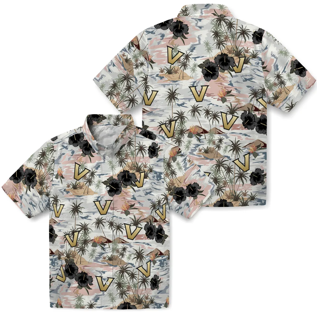 Vanderbilt Commodores Hawaiian Shirt - Hibiscus Seaside vanderbilt commodores hibiscus seaside white hawaiian shirts high quality