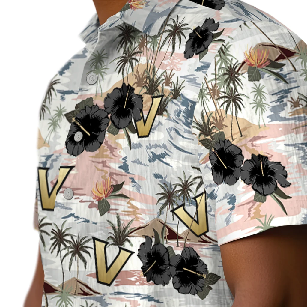Vanderbilt Commodores Hawaiian Shirt - Hibiscus Seaside vanderbilt commodores hibiscus seaside white hawaiian shirts trendy