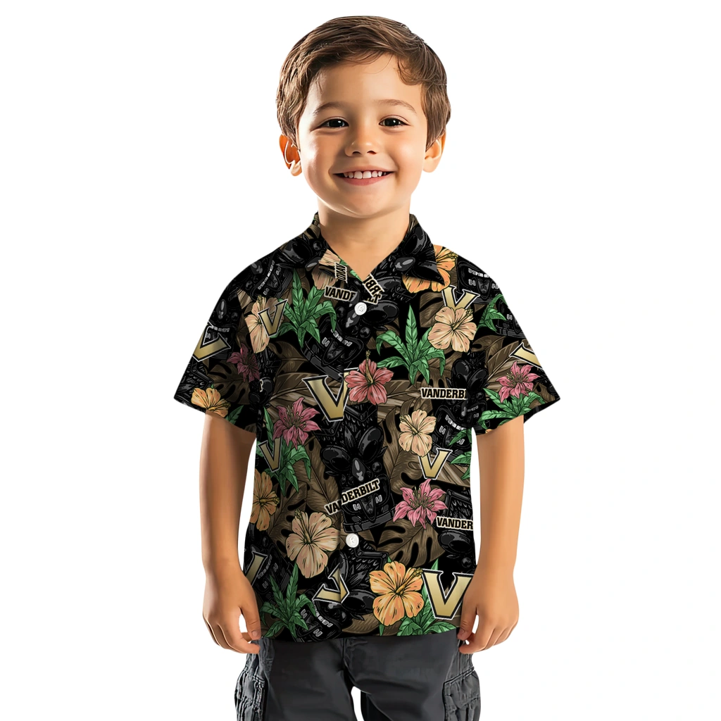 Vanderbilt Commodores Hawaiian Shirt - Hibiscus Tiki Jungle vanderbilt commodores tiki jungle black hawaiian shirts top rated