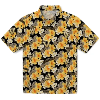 vanderbilt commodores hibiscus tropics black yellow hawaiian shirts best selling