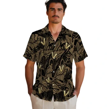 vanderbilt commodores monstera layer black hawaiian shirts fashion forward