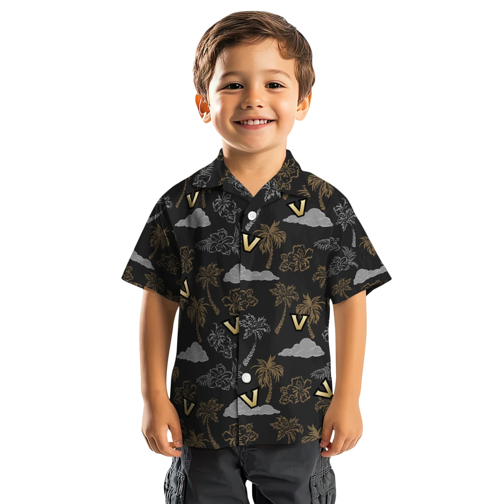 Vanderbilt Commodores Hawaiian Shirt - Palm And Clouds vanderbilt commodores palm and clouds black hawaiian shirts top rated