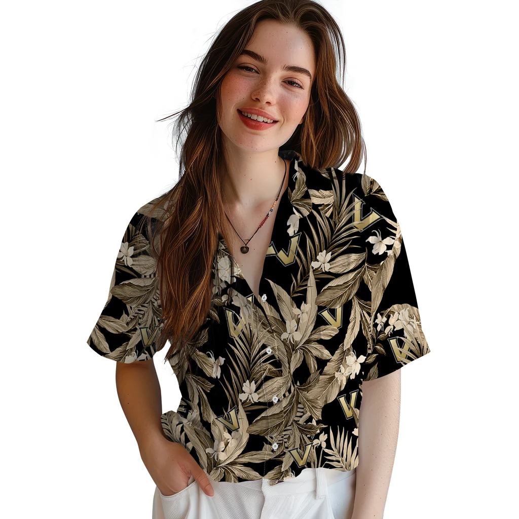 Vanderbilt Commodores Hawaiian Shirt - Palm Leaves vanderbilt commodores palm leaves black hawaiian shirts latest model