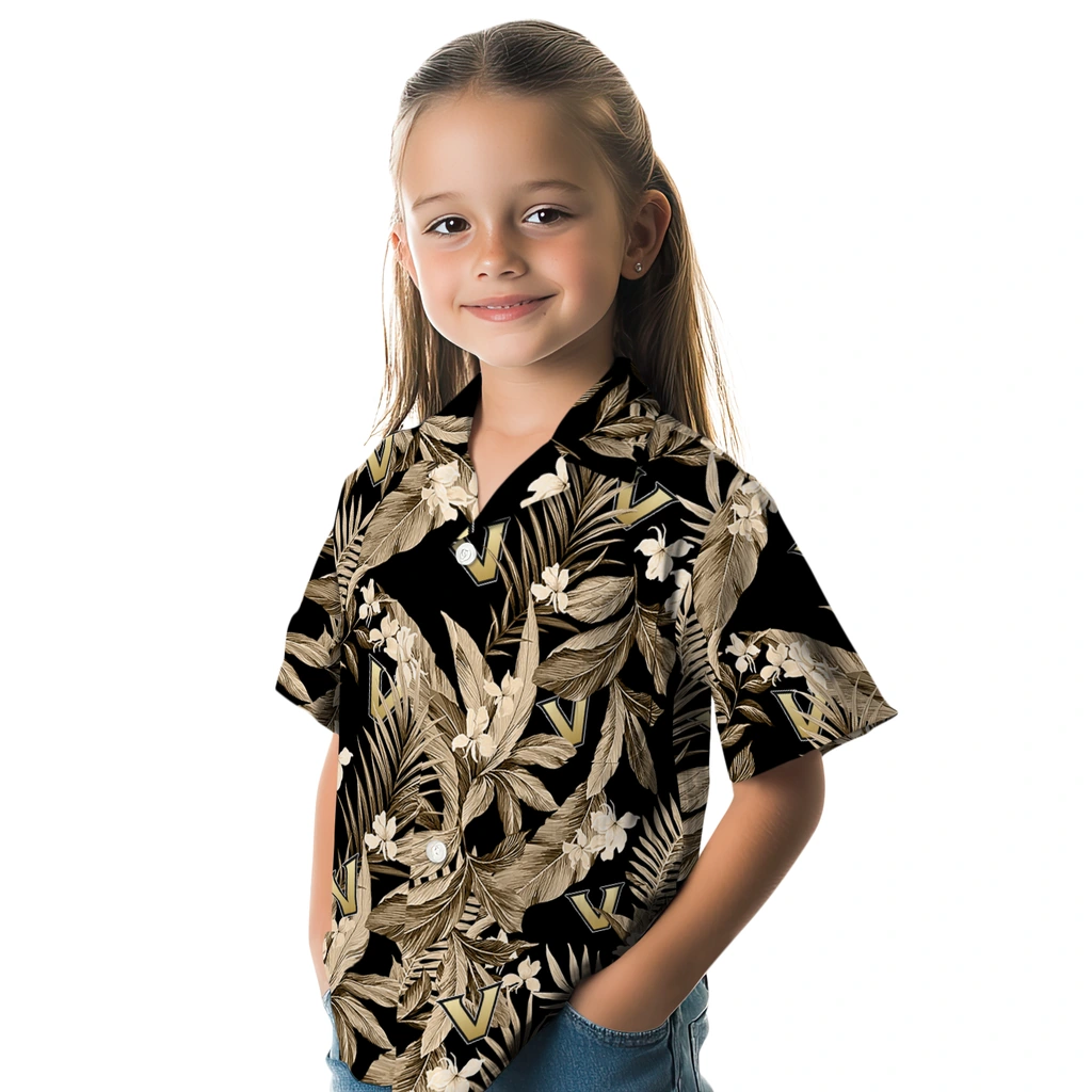Vanderbilt Commodores Hawaiian Shirt - Palm Leaves vanderbilt commodores palm leaves black hawaiian shirts premium grade