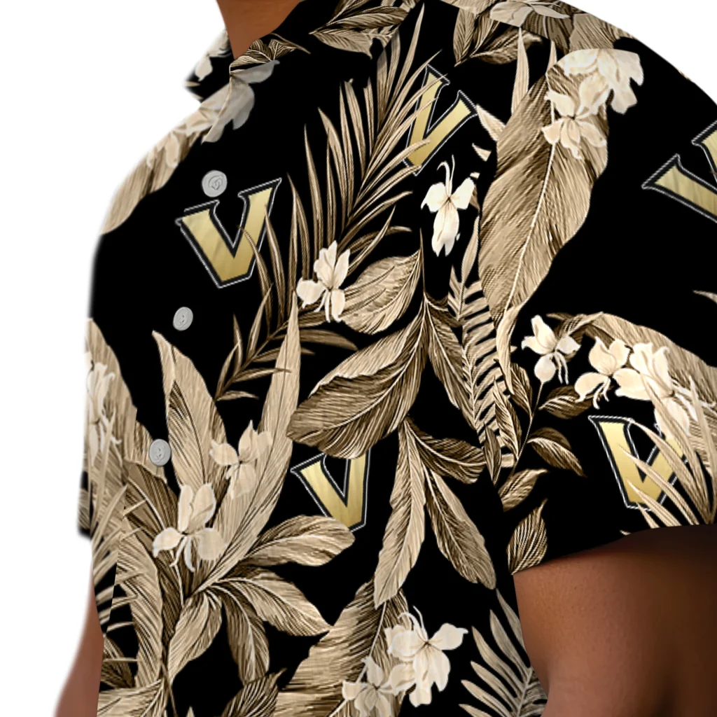 Vanderbilt Commodores Hawaiian Shirt - Palm Leaves vanderbilt commodores palm leaves black hawaiian shirts trendy