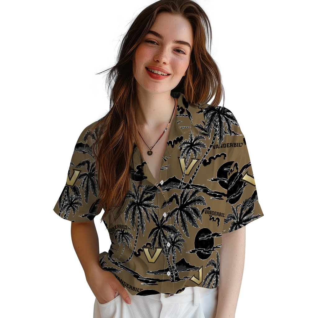 Vanderbilt Commodores Hawaiian Shirt - Palm Sunset vanderbilt commodores palm sunset hawaiian shirts latest model