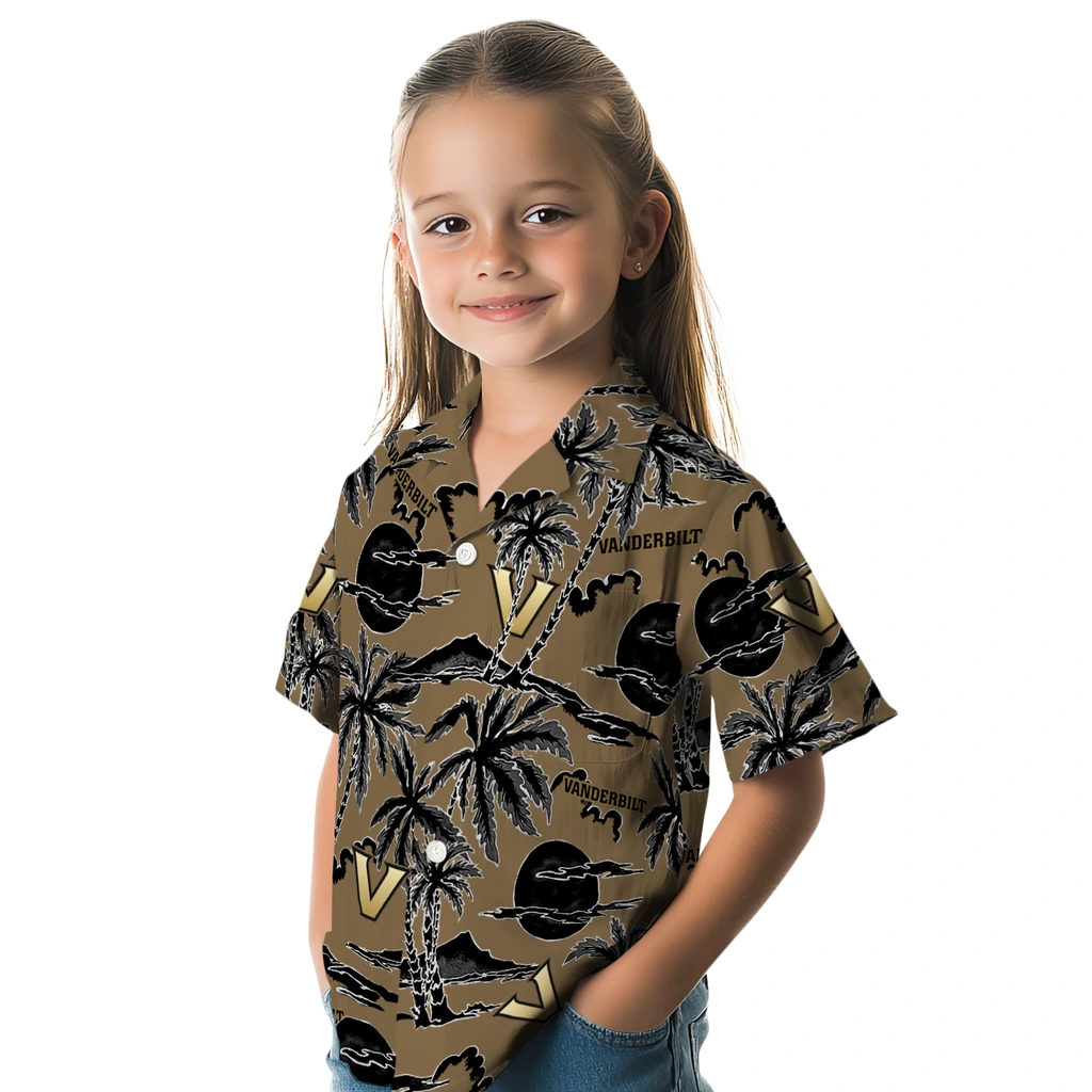 Vanderbilt Commodores Hawaiian Shirt - Palm Sunset vanderbilt commodores palm sunset hawaiian shirts premium grade