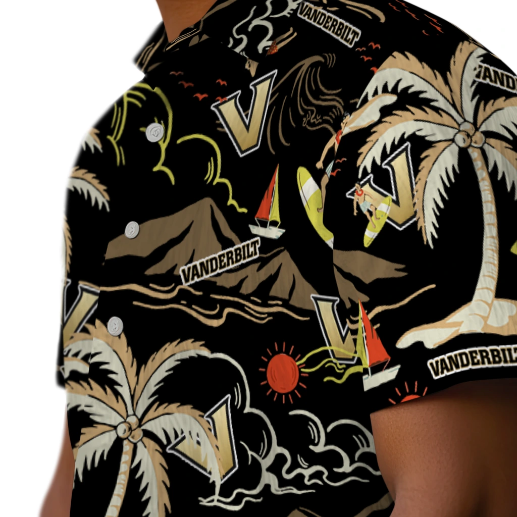 Vanderbilt Commodores Hawaiian Shirt - Palm Tree Island vanderbilt commodores palm tree island black hawaiian shirts trendy