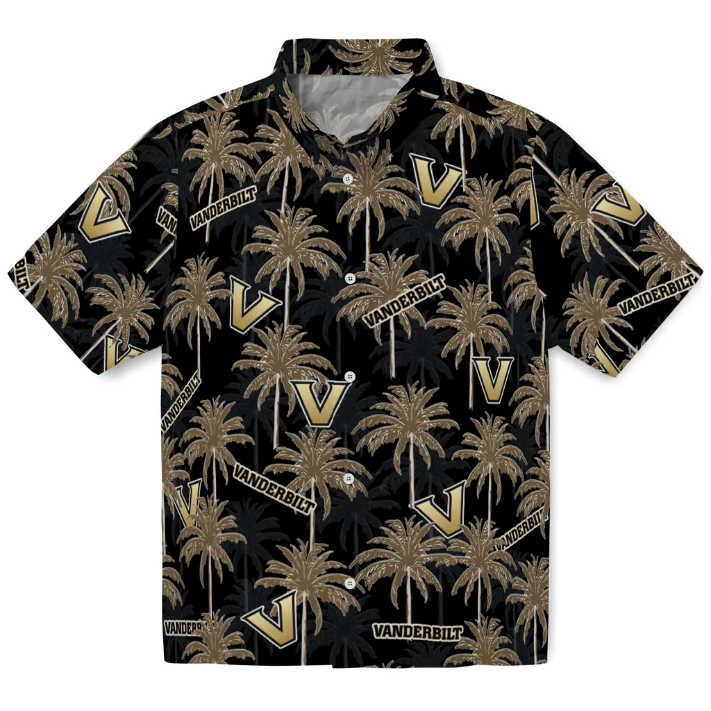 Vanderbilt Commodores Hawaiian Shirt - Palm Tree Motif vanderbilt commodores palm grove black hawaiian shirts best selling