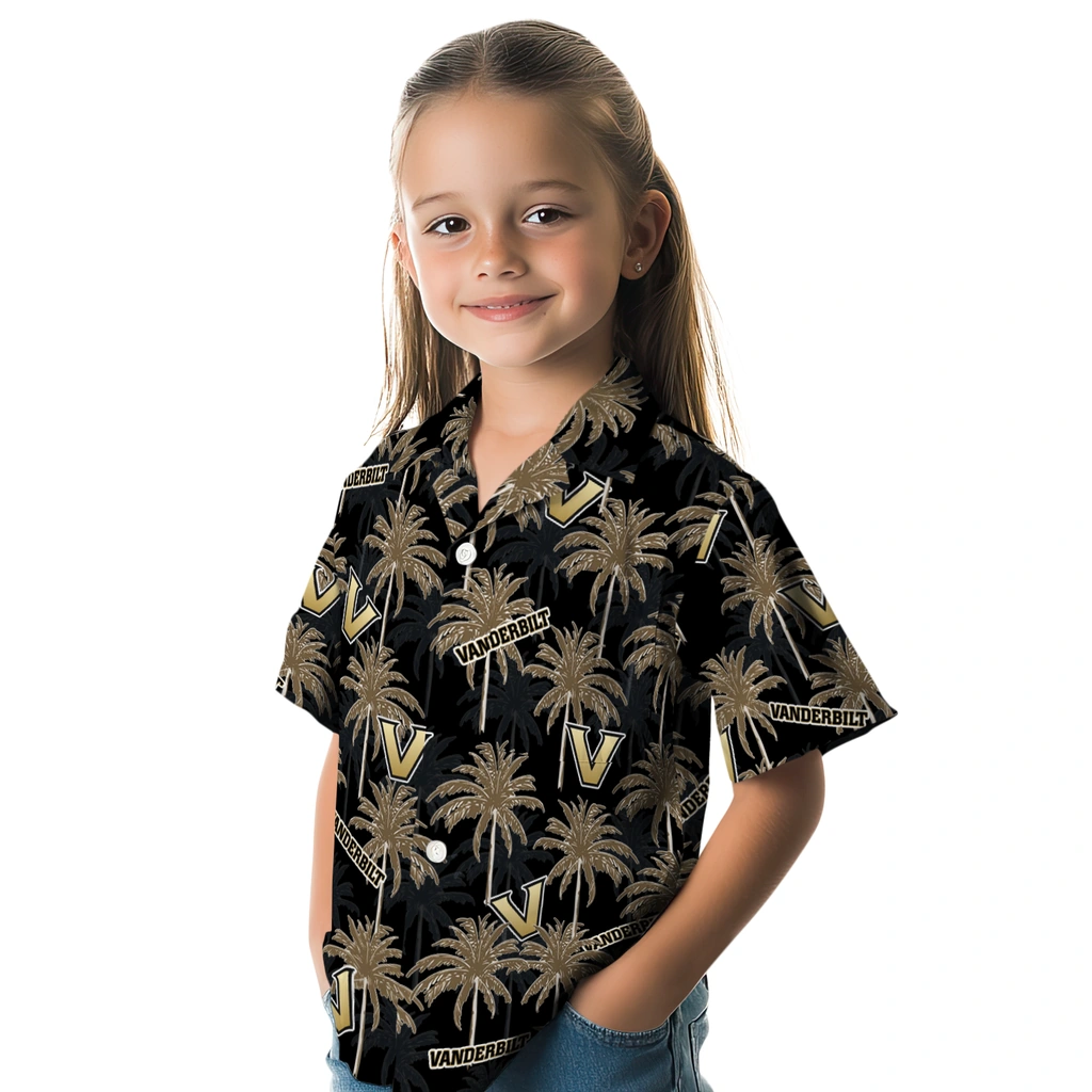 Vanderbilt Commodores Hawaiian Shirt - Palm Tree Motif vanderbilt commodores palm grove black hawaiian shirts premium grade