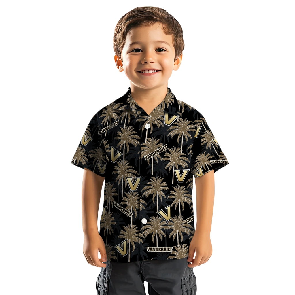 Vanderbilt Commodores Hawaiian Shirt - Palm Tree Motif vanderbilt commodores palm grove black hawaiian shirts top rated