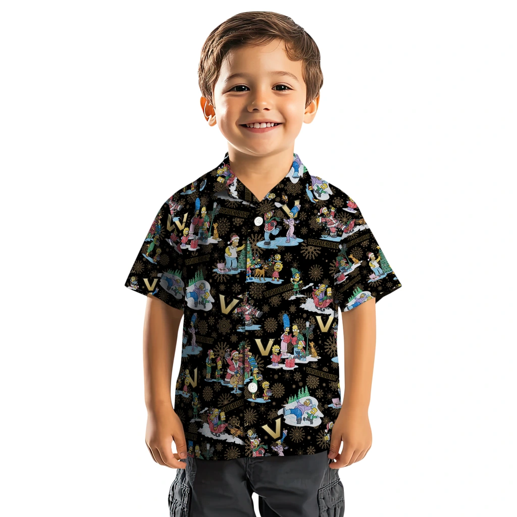 Vanderbilt Commodores Hawaiian Shirt - Simpsons Christmas vanderbilt commodores simpsons christmas black hawaiian shirts top rated