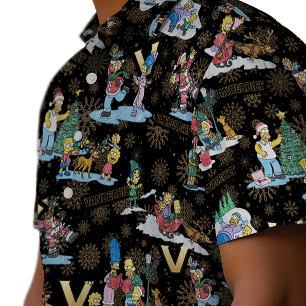 Vanderbilt Commodores Hawaiian Shirt - Simpsons Christmas vanderbilt commodores simpsons christmas black hawaiian shirts trendy