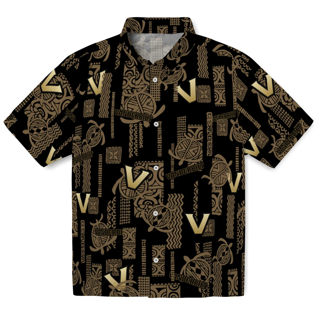 Vanderbilt Commodores Hawaiian Shirt - Turtle Lines vanderbilt commodores turtle lines black hawaiian shirts best selling