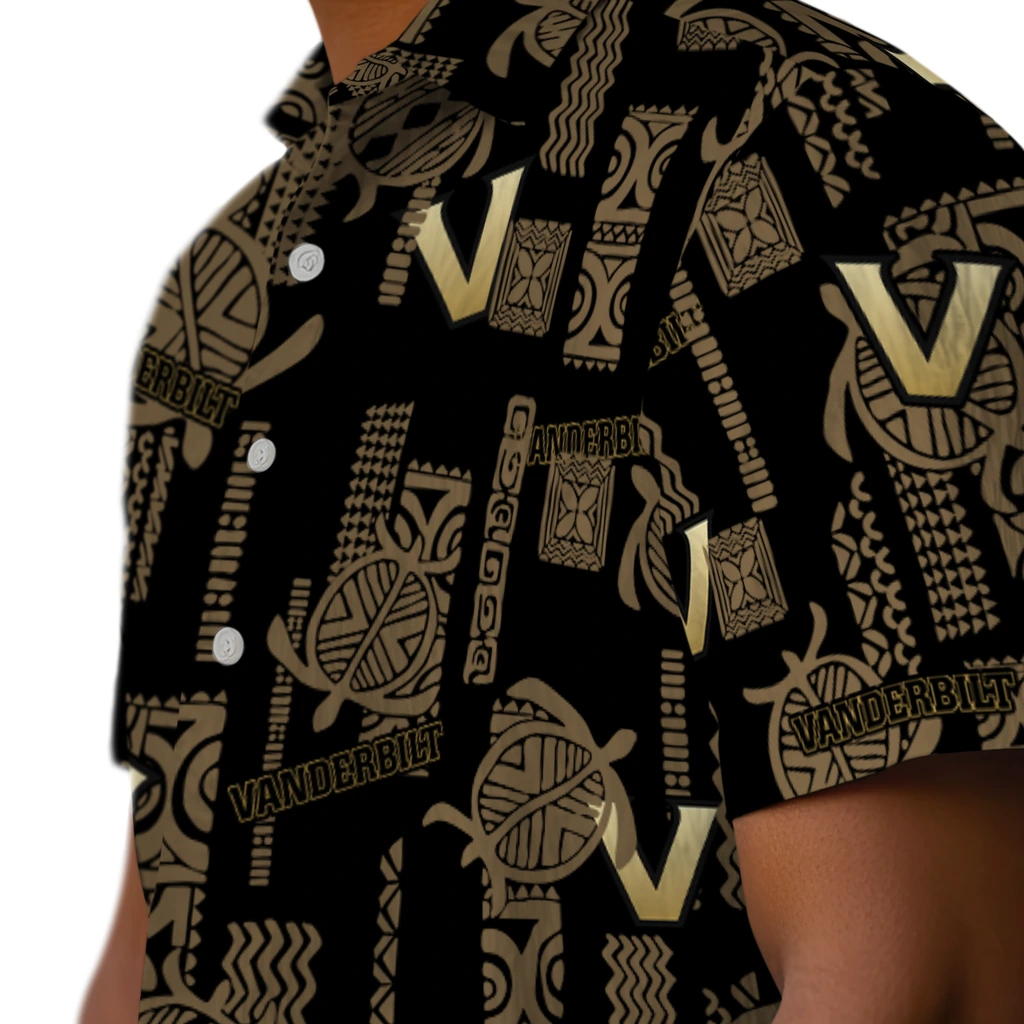 Vanderbilt Commodores Hawaiian Shirt - Turtle Lines vanderbilt commodores turtle lines black hawaiian shirts trendy