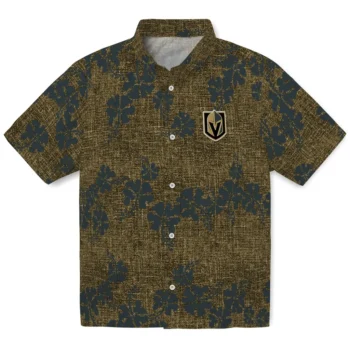 vegas golden knights hibiscus petals tan hawaiian shirts best selling