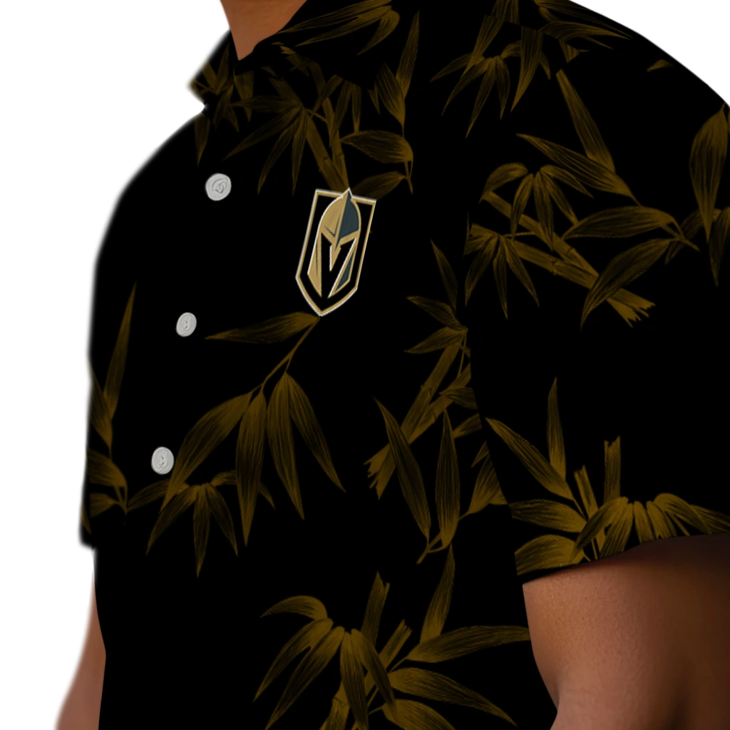 Vegas Golden Knights Hawaiian Shirt - Bamboo Branches vegas golden knights bamboo branches tan black hawaiian shirts trendy