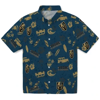 vegas golden knights beach vibe navy hawaiian shirts best selling