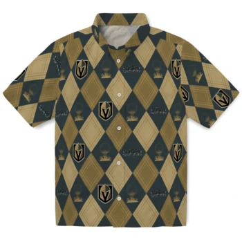 vegas golden knights balloon plaid tan hawaiian shirts best selling