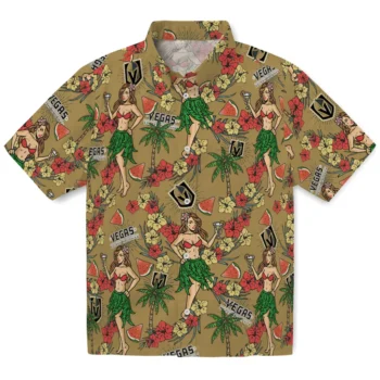 vegas golden knights hawaiian girls design tan hawaiian shirts best selling