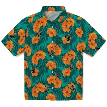 vegas golden knights hibiscus escape green hawaiian shirts best selling