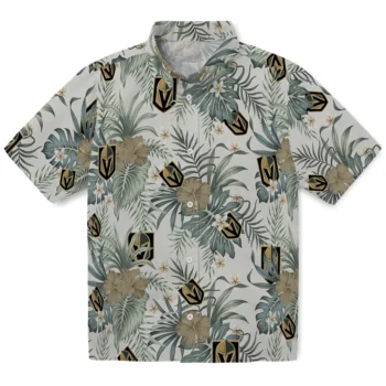 vegas golden knights hibiscus designs beige hawaiian shirts best selling