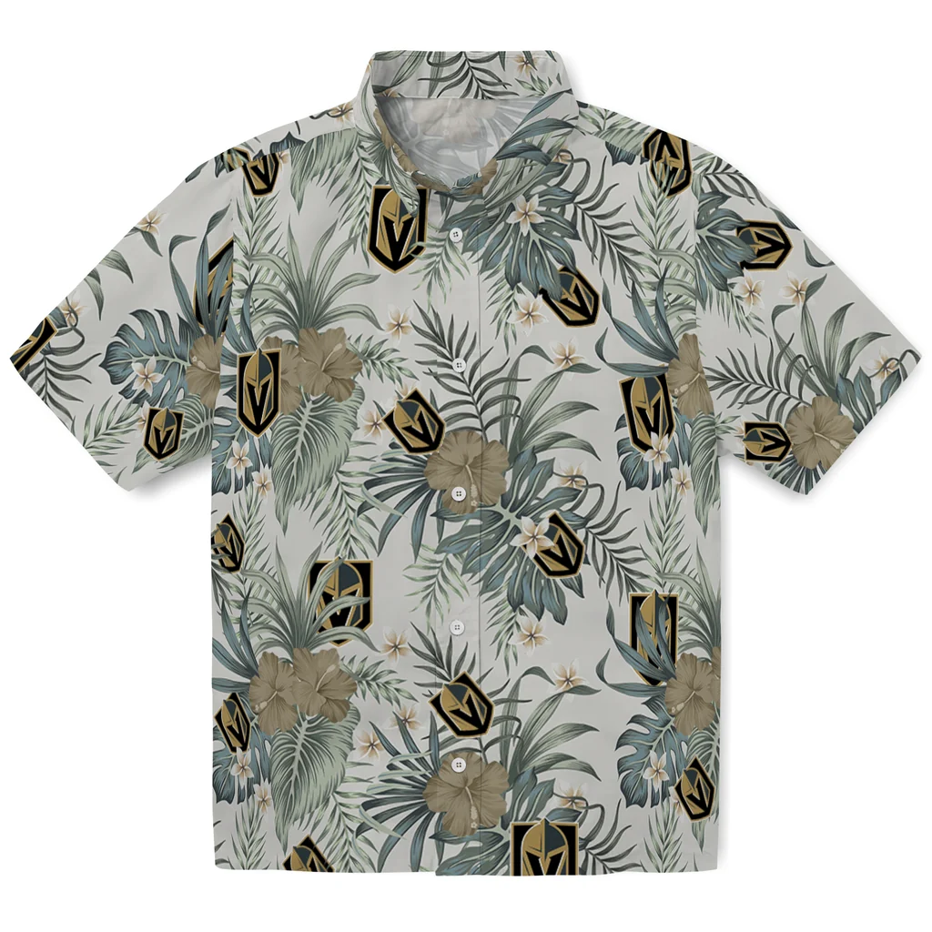 Vegas Golden Knights Hawaiian Shirt - Hibiscus Designs vegas golden knights hibiscus designs beige hawaiian shirts best selling