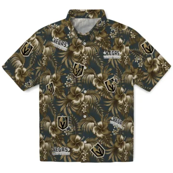 vegas golden knights hibiscus exotic tan hawaiian shirts best selling