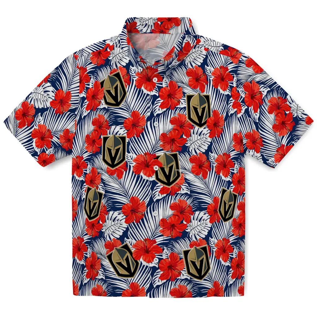 Vegas Golden Knights Hawaiian Shirt - Hibiscus Fiesta vegas golden knights hibiscus fiesta red royal blue hawaiian shirts best selling