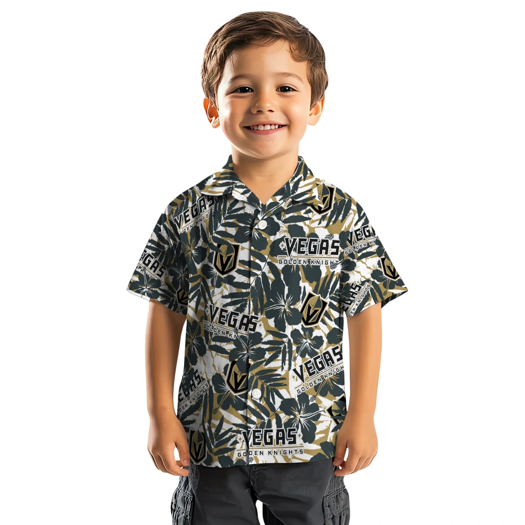 Vegas Golden Knights Hawaiian Shirt - Hibiscus Overlay vegas golden knights hibiscus overlay hawaiian shirts top rated