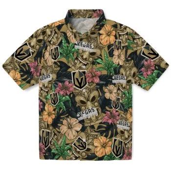 vegas golden knights tiki jungle tan hawaiian shirts best selling