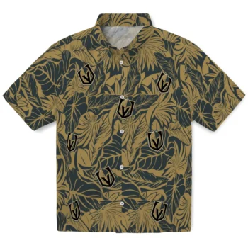 vegas golden knights monstera layer tan hawaiian shirts best selling